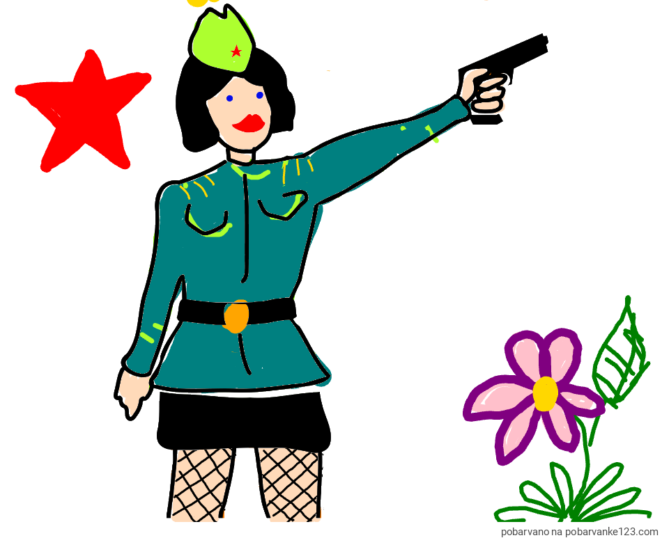 POBARVANA POBARVANKA - Pobarvanka vojakinje partizanke