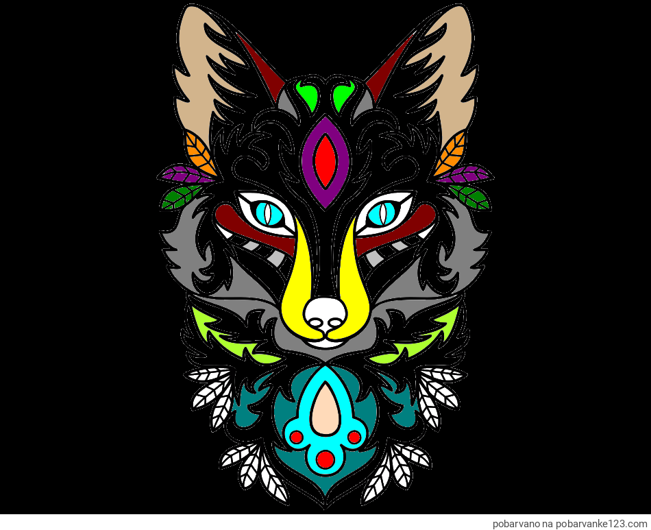 POBARVANA POBARVANKA - Pobarvanka volka - mandale
