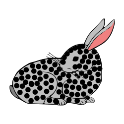 Pobarvana pobarvanka - Pobarvanka zajčka, ki je nekaj opazil