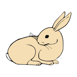 Pobarvana pobarvanka - Pobarvanka zajčka, ki je nekaj opazil