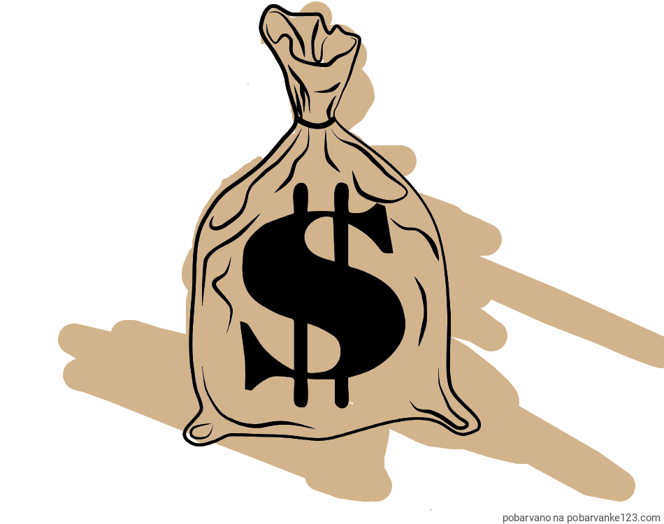 POBARVANA POBARVANKA - Pobarvanka žaklja z denarjem