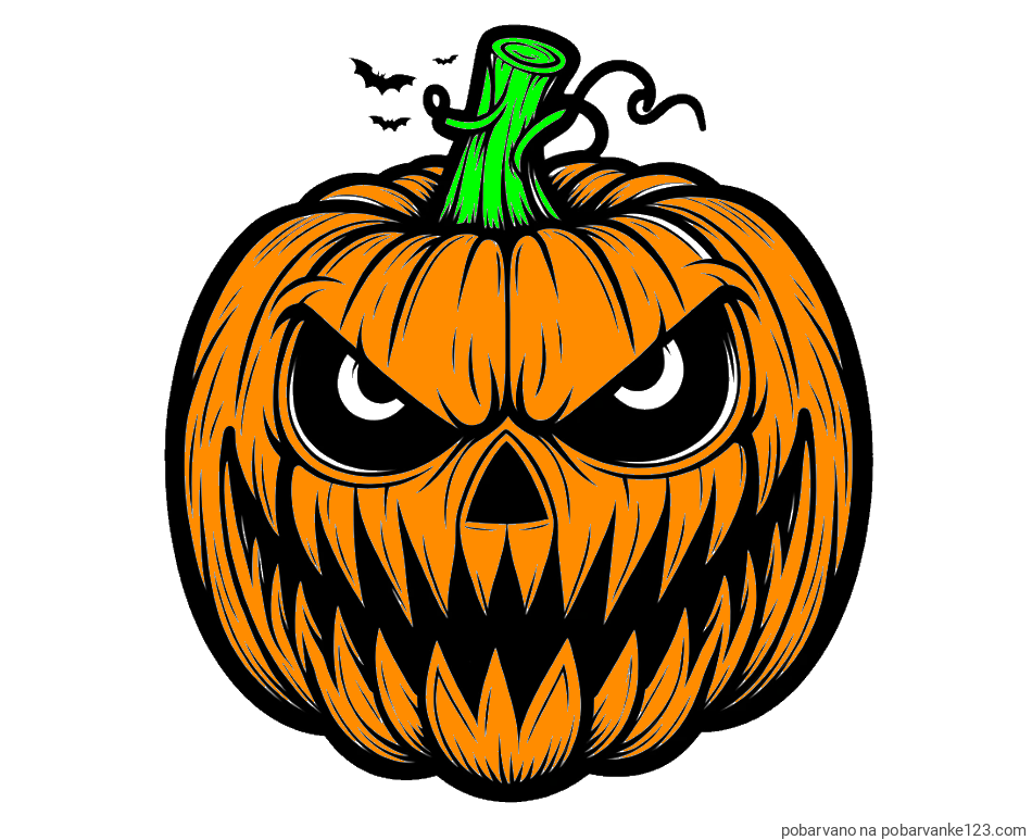 POBARVANA POBARVANKA - Pobarvanka zlobne buče za noč čarovnic