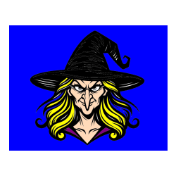 Pobarvana pobarvanka - Pobarvanka zlobne čarovnice s kljukastim nosom