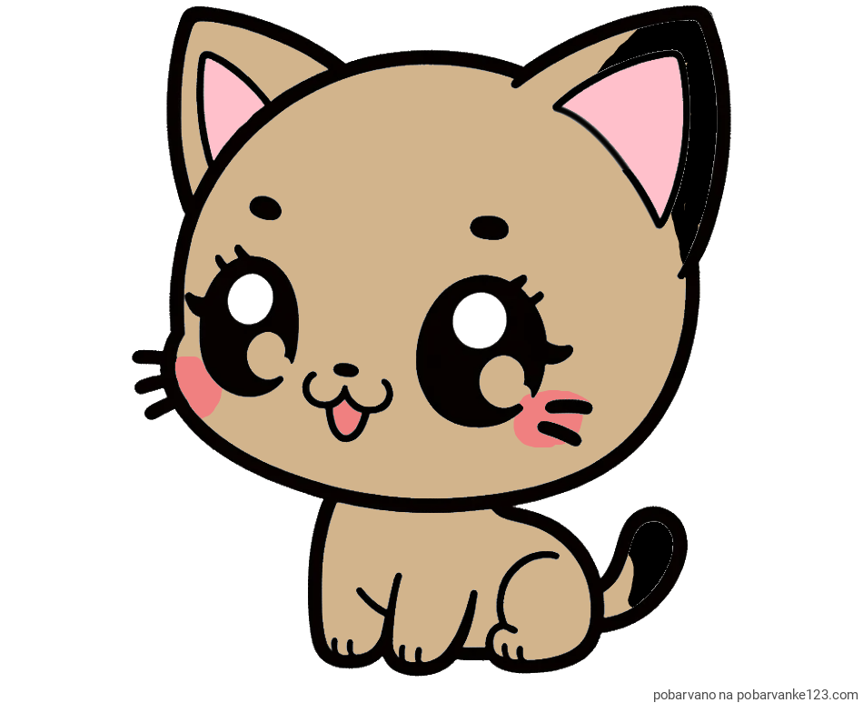 POBARVANA POBARVANKA - Pobarvnaka ljubke muce v anime slogu