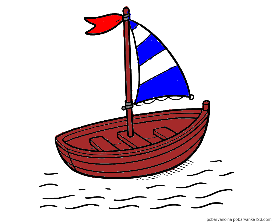 POBARVANA POBARVANKA - Preprosta pobarvanka ladjice