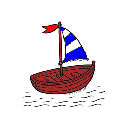 Pobarvana pobarvanka - Preprosta pobarvanka ladjice