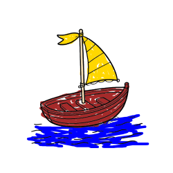 Pobarvana pobarvanka - Preprosta pobarvanka ladjice