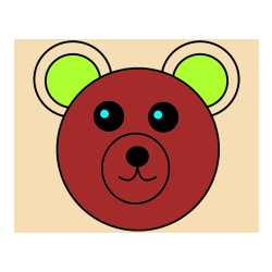 Pobarvana pobarvanka - Preprosta pobarvanka medvedka