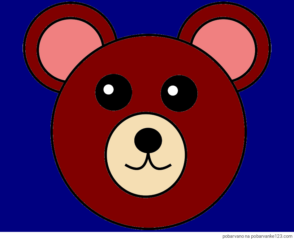 POBARVANA POBARVANKA - Preprosta pobarvanka medvedka