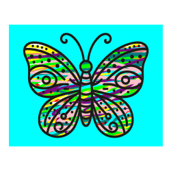 Pobarvana pobarvanka - Preprosta pobarvanka metulja