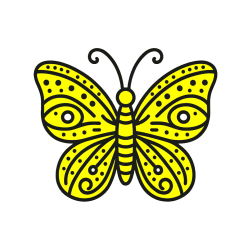 Pobarvana pobarvanka - Preprosta pobarvanka metulja