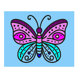 Pobarvana pobarvanka - Preprosta pobarvanka metulja