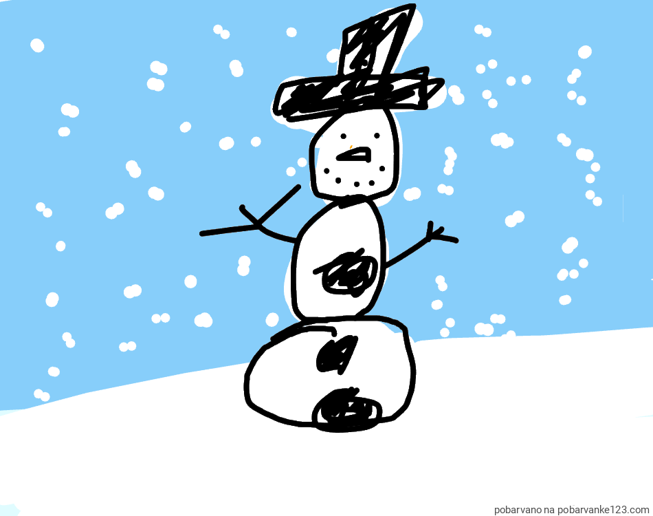 POBARVANA POBARVANKA - snežak
