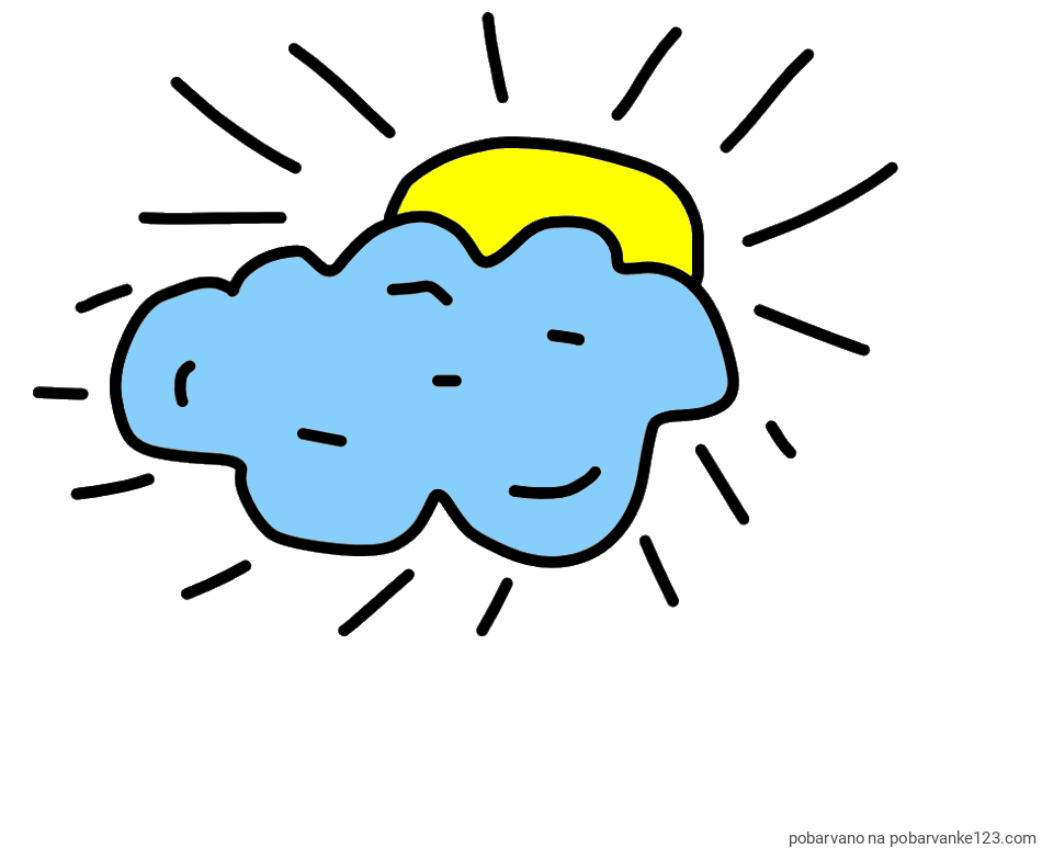 POBARVANA POBARVANKA - sonce in oblak