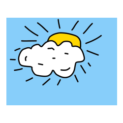 Pobarvana pobarvanka - sonce in oblak