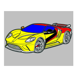 Pobarvana pobarvanka - Športni avtomobil