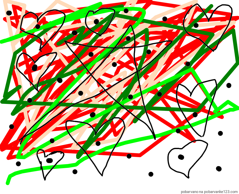 POBARVANA POBARVANKA - srčki  in    zvezdice