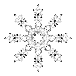 Pobarvanka abstraktne snežinke