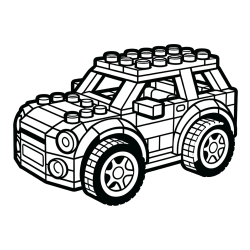 Pobarvanka avtomobila sestavljenega iz LEGO kock