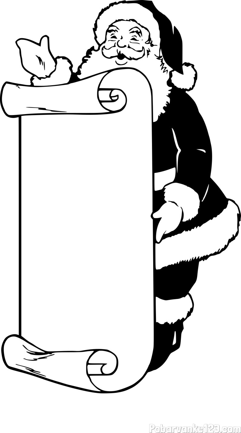 Pobarvanka Božička s seznamom želja