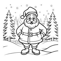 Pobarvanka Božička v gozdu