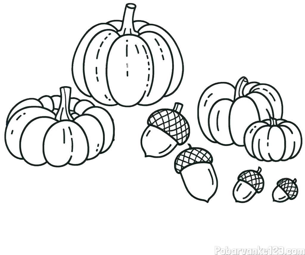 Pobarvanka buč in želoda