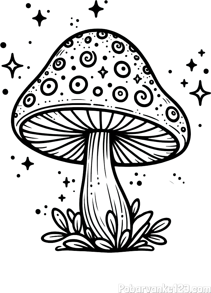 Pobarvanka čarobne gobe