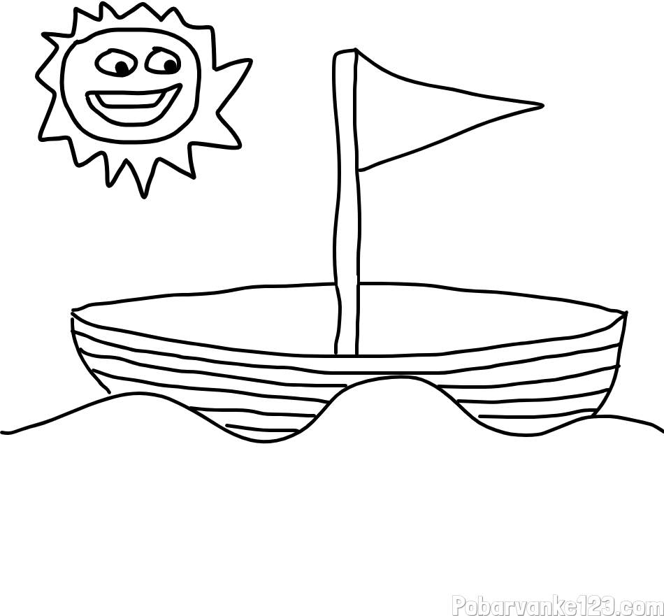 Pobarvanka čolna na morju 😎