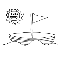 Pobarvanka čolna na morju 😎