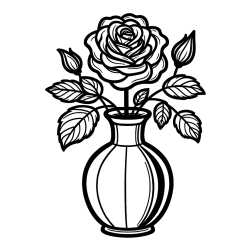 Pobarvanka čudovite vrtnice v vazi