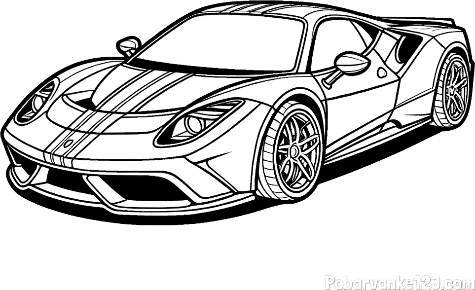 Pobarvanka čudovitega športnega avtomobila