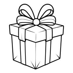 Pobarvanka darilne škatle s pentljo