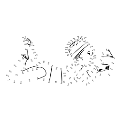 Pobarvanka deklice - poveži številke od pike do pike