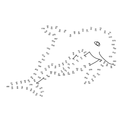 Pobarvanka delfina - poveži številke