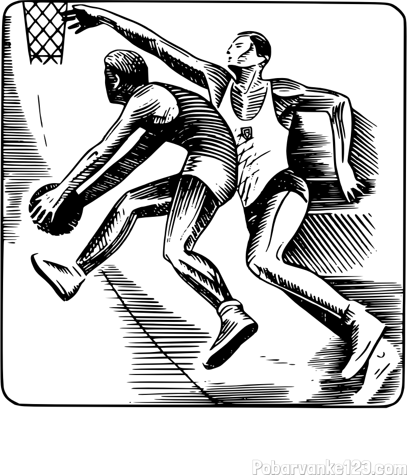 Pobarvanka dveh košarkarjev med igro