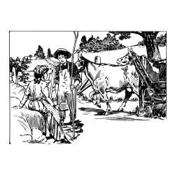 Pobarvanka fanta in dekle pri pogovoru