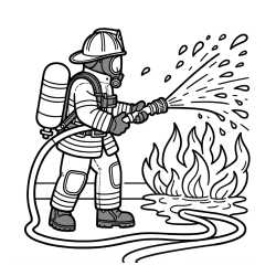 Pobarvanka gasilca in velikega požara