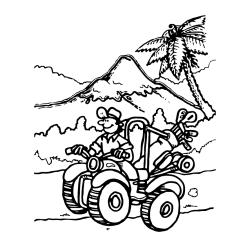 Pobarvanka golfista na štirikolesniku