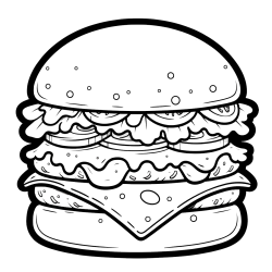 Pobarvanka hamburger