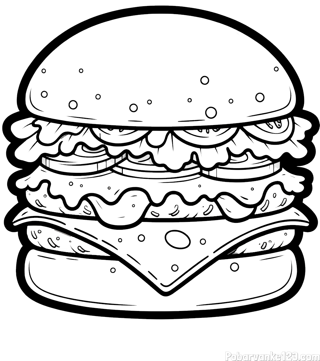 Pobarvanka hamburger