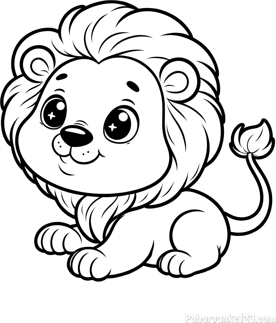 Pobarvanka igrivega levčka