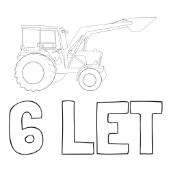 Online izdelana pobarvanka - Pobarvanka imena 6 LET in traktor 2
