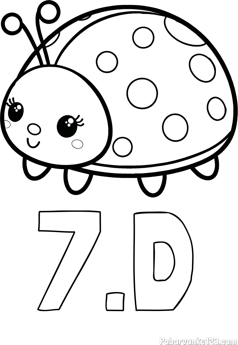 Pobarvanka imena 7.D in pobarvanka ljubke pikapolonice