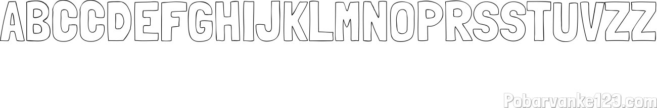 Pobarvanka imena ABCČDEFGHIJKLMNOPRSŠTUVZŽ