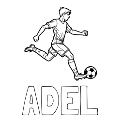 Online izdelana pobarvanka - Pobarvanka imena ADEL in pobarvanka nogometaša v napadu