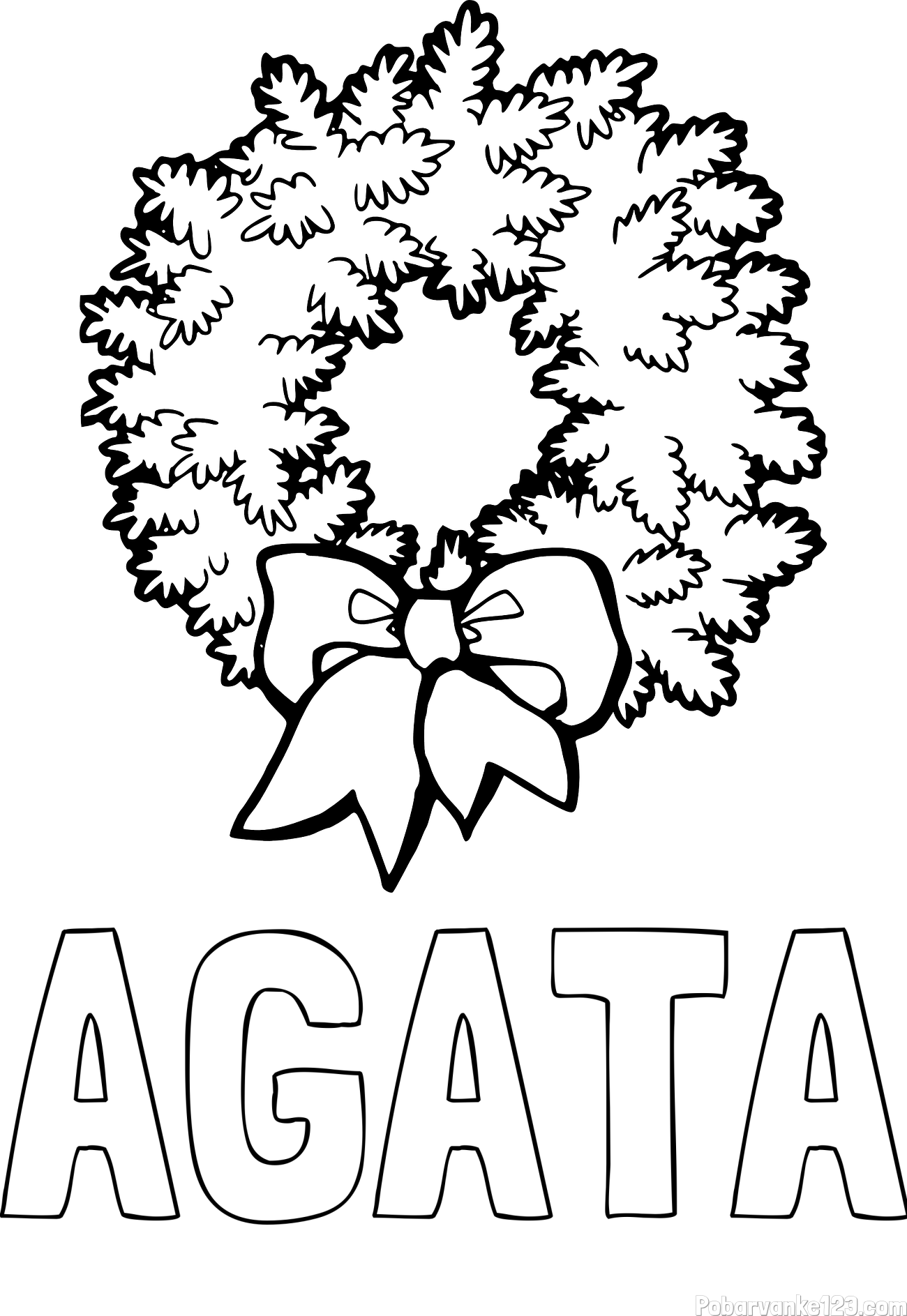 Pobarvanka imena AGATA in adventni venček