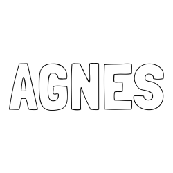 Online izdelana pobarvanka - Pobarvanka imena AGNES