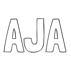 Online izdelana pobarvanka - Pobarvanka imena AJA