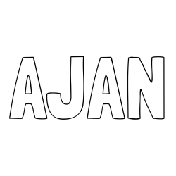 Online izdelana pobarvanka - Pobarvanka imena AJAN