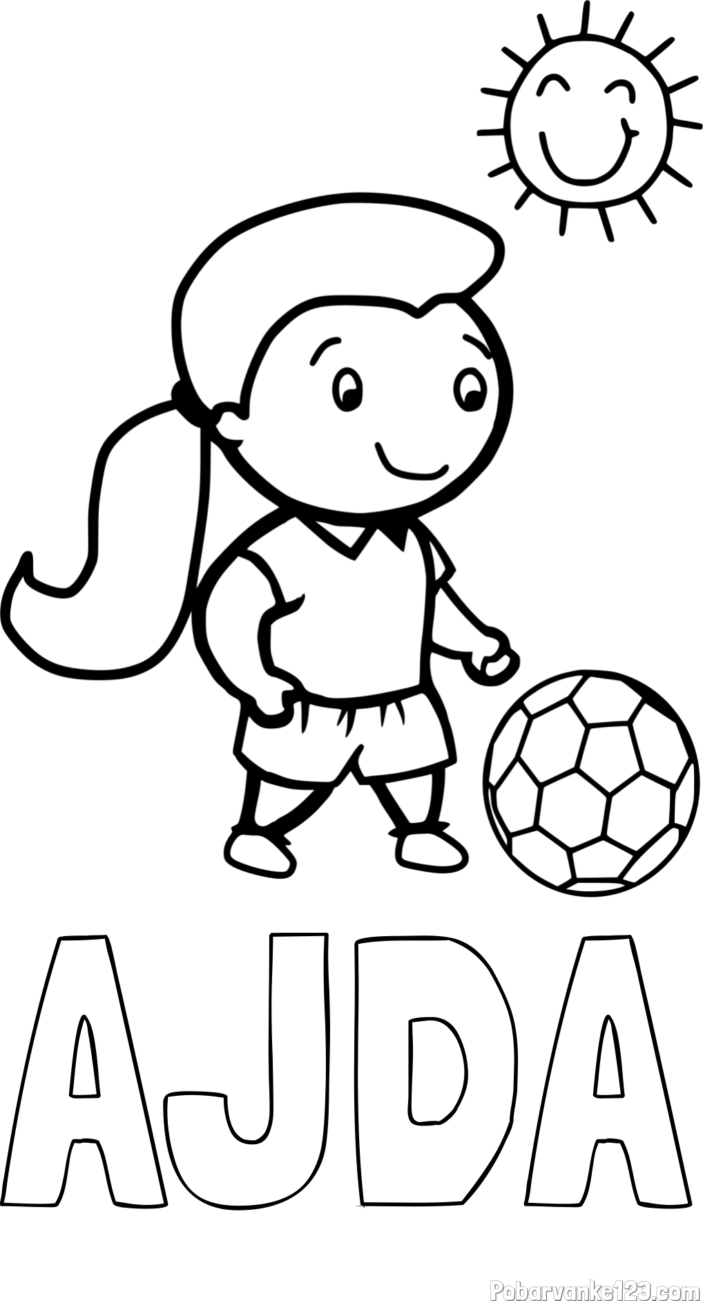 Pobarvanka imena AJDA in pobarvanka nogometašice